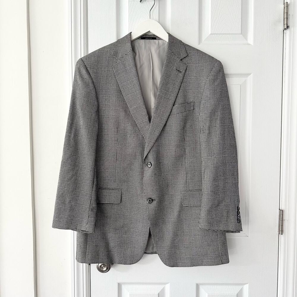 Hart Schaffner Marx Loro Piana Cashmere Gold Trumpeter Glen Plaid Blazer 42R